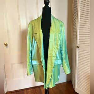 Iridescent Green Oversized Blazer